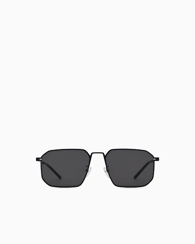 Emporio Armani - Men’s irregular-shaped Asian fit sunglasses , Man, Black, Size: 58L