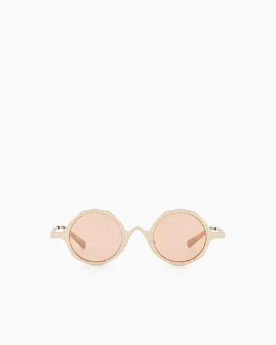 Emporio Armani - Men’s round sunglasses, Man, Gold, Size: 41L
