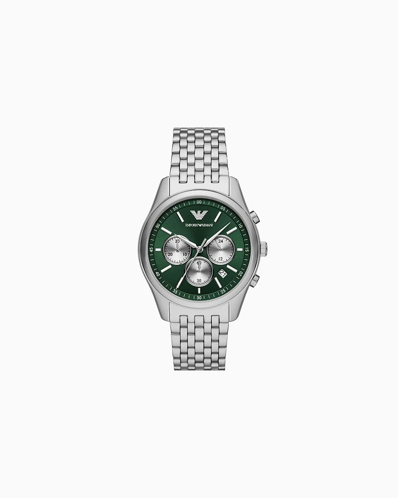 Emporio Armani - Chronograph Stainless Steel Watch, Man, Multicoloured, Size: TU