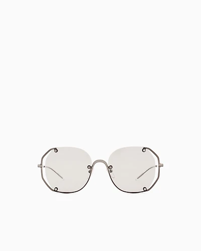 Emporio Armani - Women’s irregular-shaped sunglasses, Woman, Grey, Size: 54L