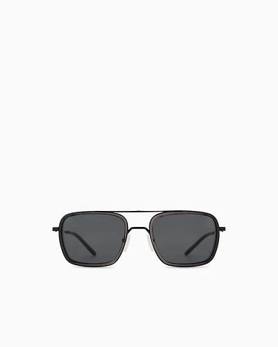 Emporio Armani - Men’s square sunglasses, Man, Black, Size: 54L