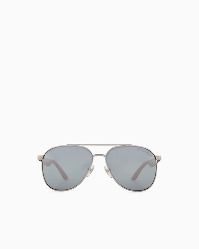 Emporio Armani - Boy’s aviator sunglasses, Boy, Silver, Size: 53L