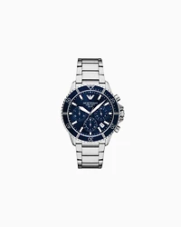 Emporio Armani -  World Explorer Solar-Powered Chronograph Stainless Steel Watch, Man, Multicoloured, Size: TU