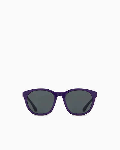 Emporio Armani - Panto-shaped junior sunglasses with clip-on lenses, Boy, Purple, Size: 47L