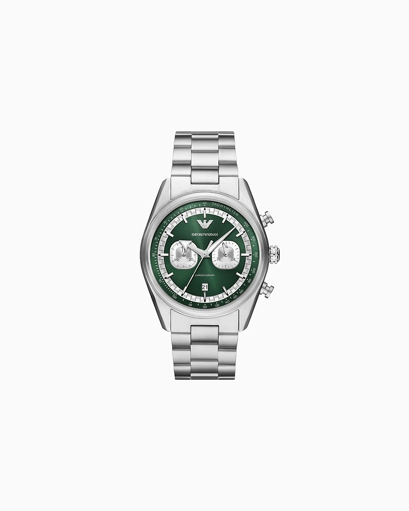 Emporio Armani -  Chronograph Stainless Steel Watch, Man, Multicoloured, Size: TU