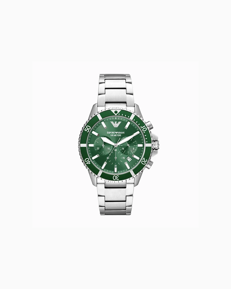 Emporio Armani -  World Explorer Chronograph Stainless Steel Watch, Man, Multicoloured, Size: TU