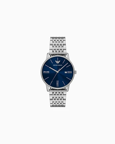 Emporio Armani -  Three-Hand Date Stainless Steel Watch, Man, Multicoloured, Size: TU