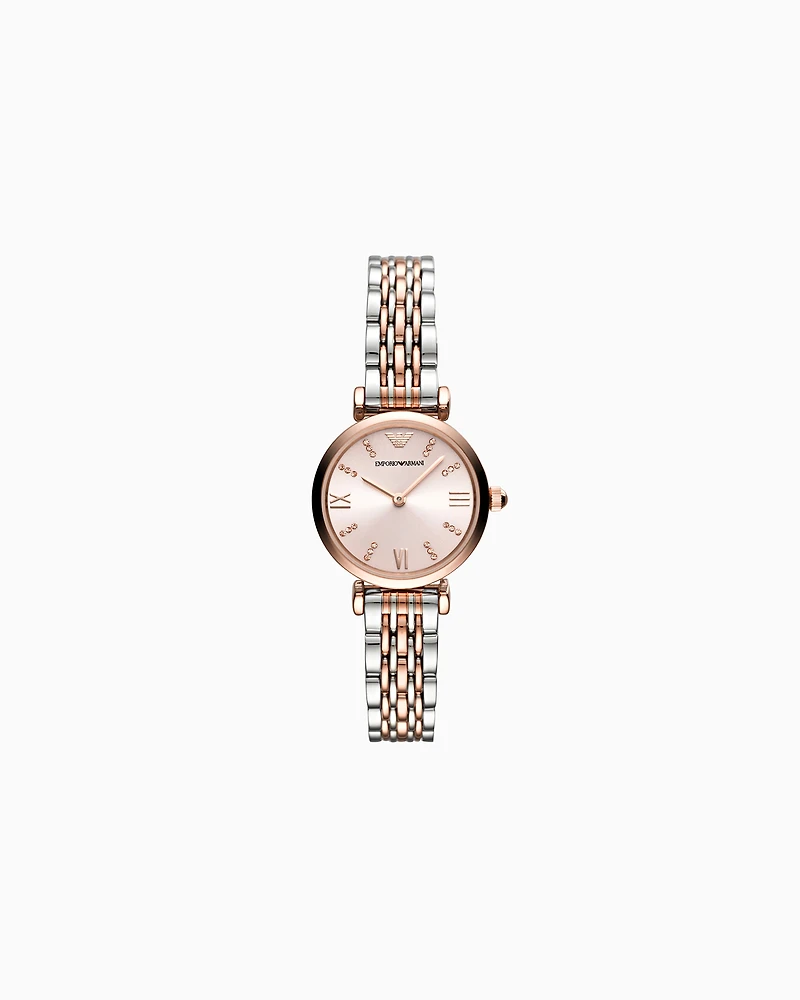 Emporio Armani - Women's Two-Hand Two-Tone Stainless Steel Watch, Woman, Multicoloured, Size: TU