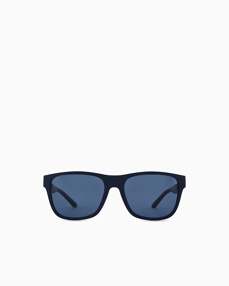 Emporio Armani - Men’s square sunglasses, Man, Blue, Size: 56L