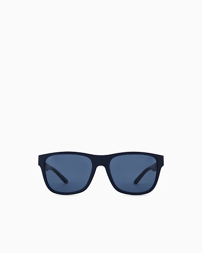 Emporio Armani - Men’s square sunglasses, Man, Blue, Size: 56L
