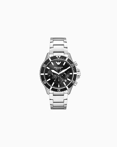 Emporio Armani - World Explorer Chronograph Stainless Steel Watch, Man, Multicoloured, Size: TU