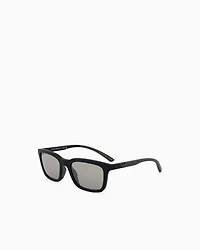Emporio Armani - Men’s rectangular sunglasses, Man, Black, Size: 55L