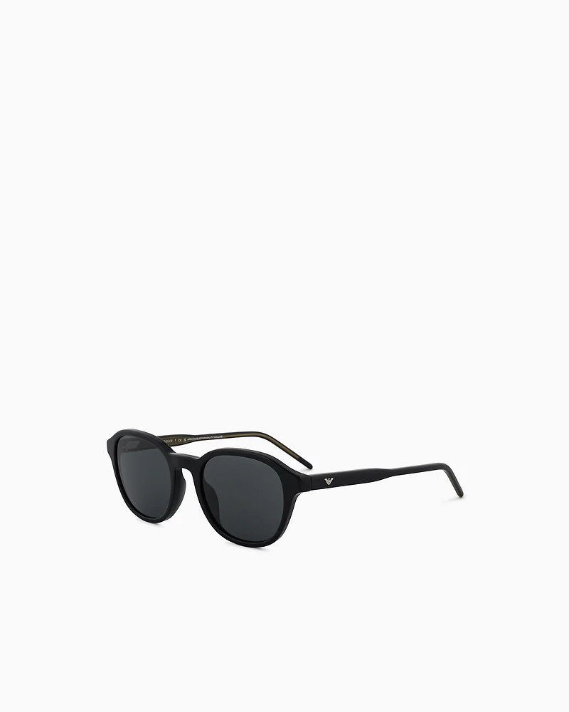 Emporio Armani - Men’s panto sunglasses, Man, Black, Size: 51L