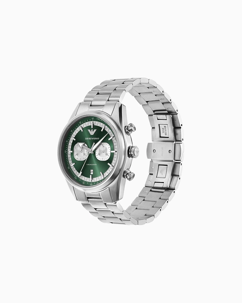 Emporio Armani -  Chronograph Stainless Steel Watch, Man, Multicoloured, Size: TU
