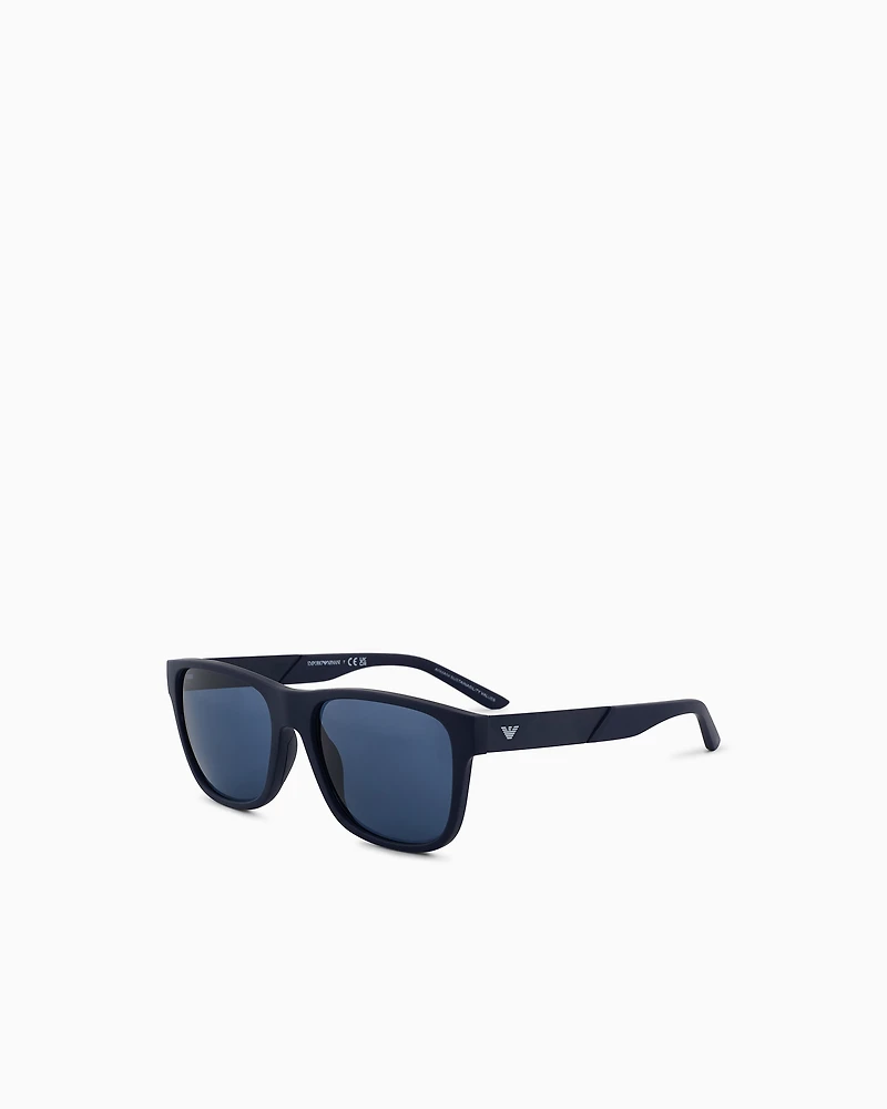 Emporio Armani - Men’s square sunglasses, Man, Blue, Size: 56L