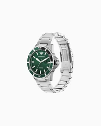 Emporio Armani - World Explorer Three-Hand Stainless Steel Watch, Man, Multicoloured, Size: TU