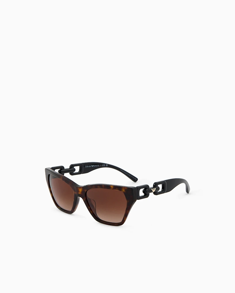 Emporio Armani - Women’s cat-eye sunglasses, Woman, Brown, Size: 55L