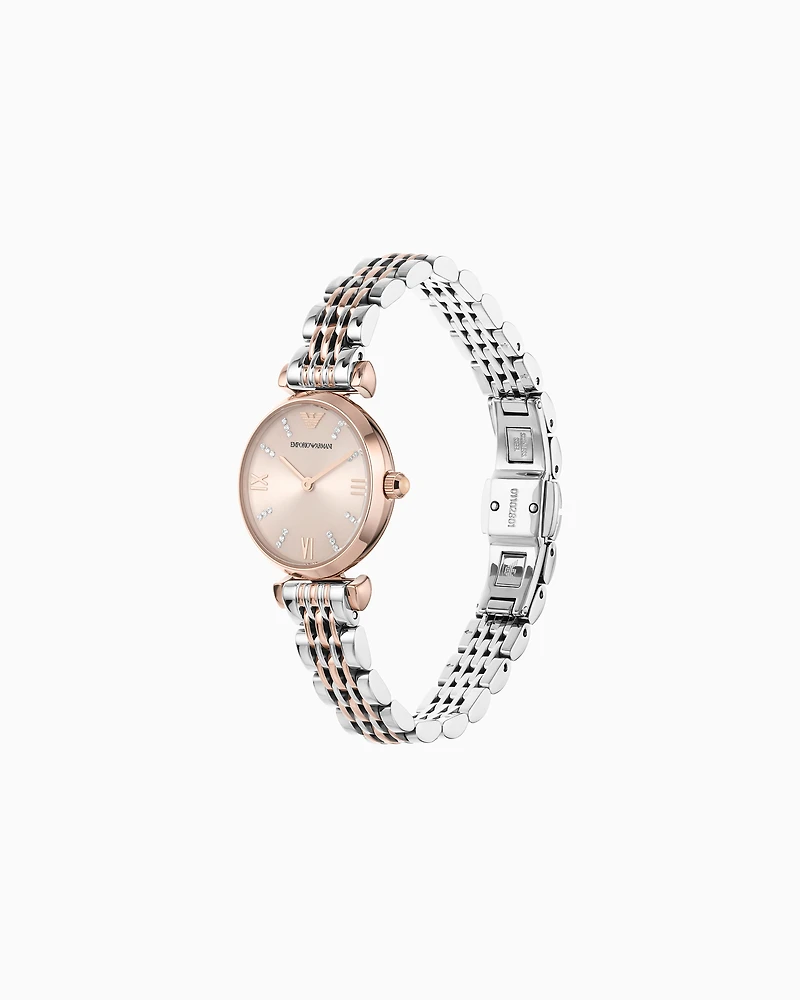 Emporio Armani - Women's Two-Hand Two-Tone Stainless Steel Watch, Woman, Multicoloured, Size: TU