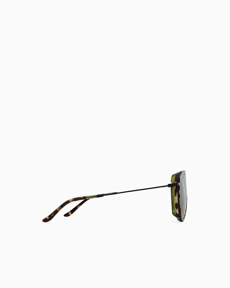 Emporio Armani - Men’s aviator sunglasses, Man, Green, Size: 56L