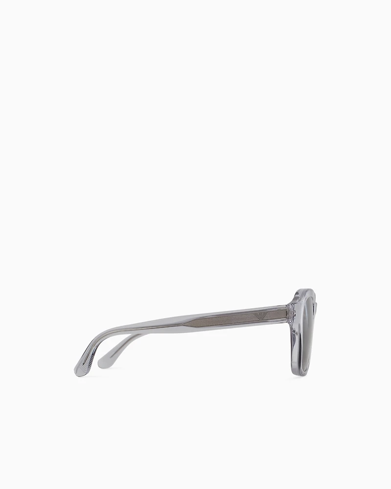 Emporio Armani - Men’s irregular-shaped sunglasses, Man, Transparent, Size: 54L