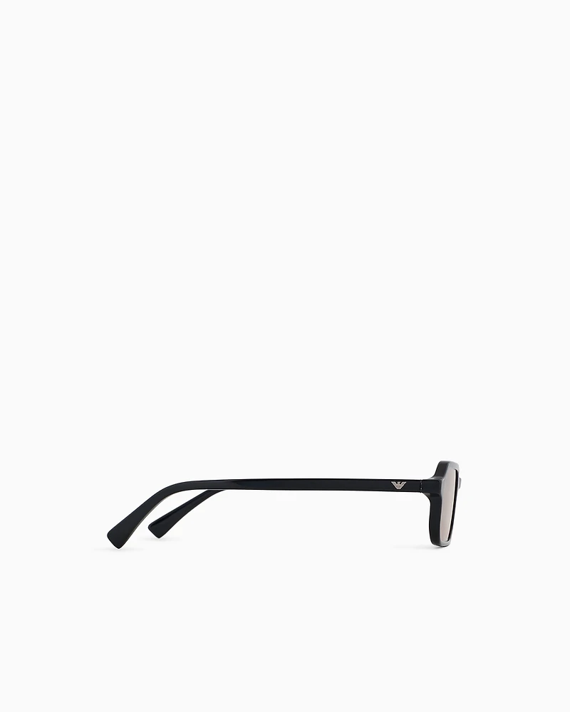 Emporio Armani - Men’s rectangular sunglasses, Man, Black, Size: 54L