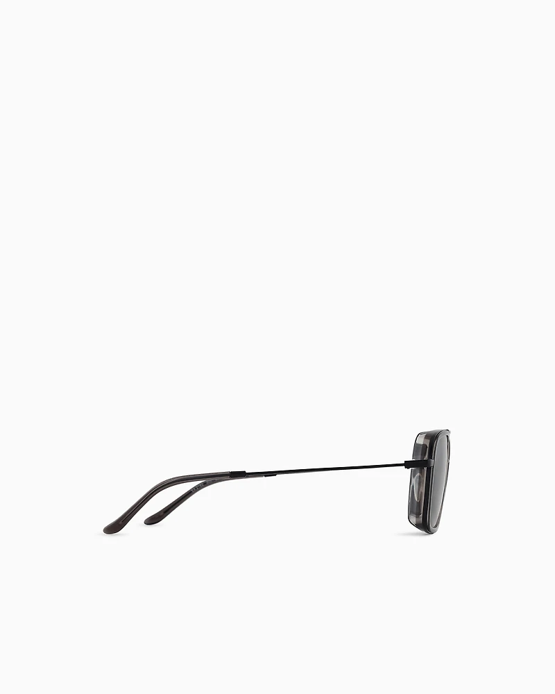 Emporio Armani - Men’s square sunglasses, Man, Black, Size: 54L