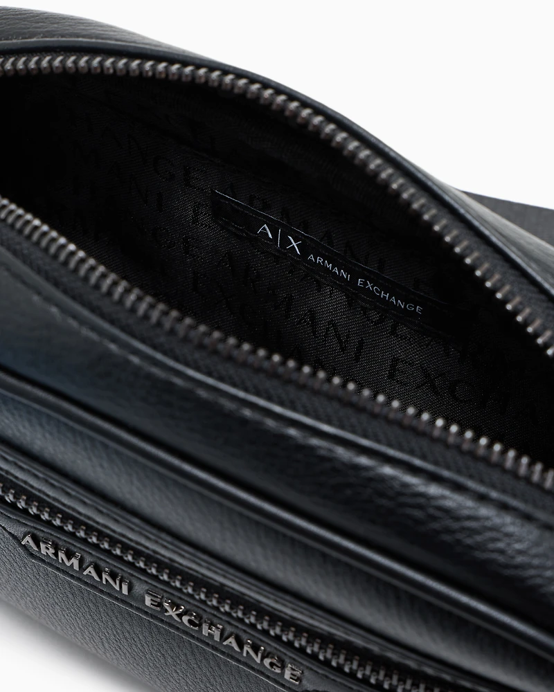 Armani Exchange - Shiny effect shoulder bag, Man, Black, Size: TU