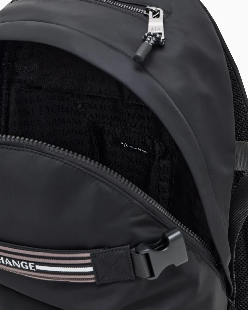 Armani Exchange - Backpack with logo stripe, Man, Black, Size: TU