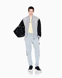 Bomber jacket with contrasting sleeves