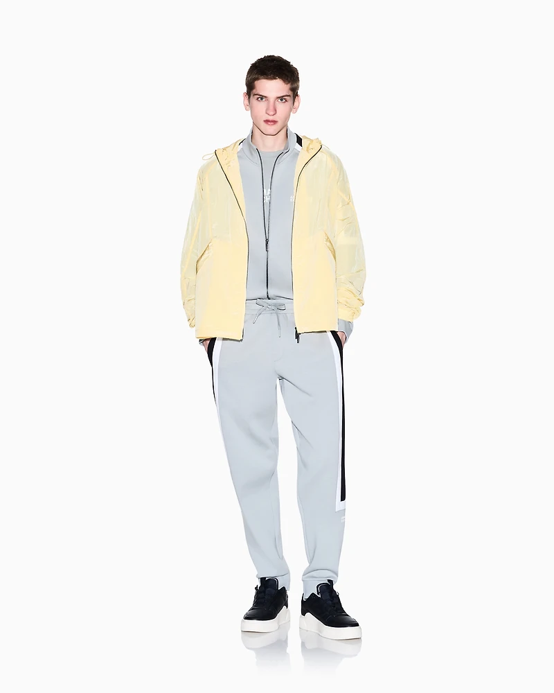 Nylon hooded blouson