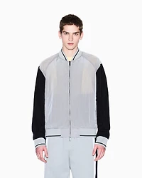 Bomber jacket with contrasting sleeves