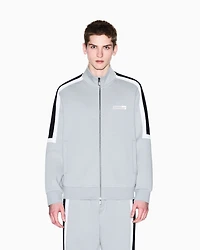 Full zip sweatshirt with contrasting stripes