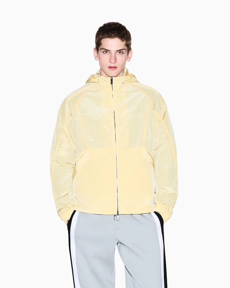 Nylon hooded blouson