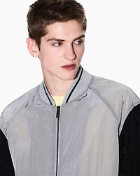 Bomber jacket with contrasting sleeves