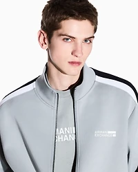 Full zip sweatshirt with contrasting stripes