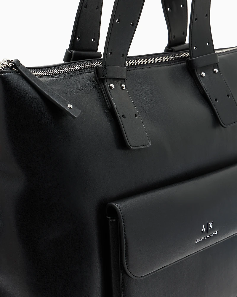 Armani Exchange - Handbag with external pocket, Woman, Black, Size: TU