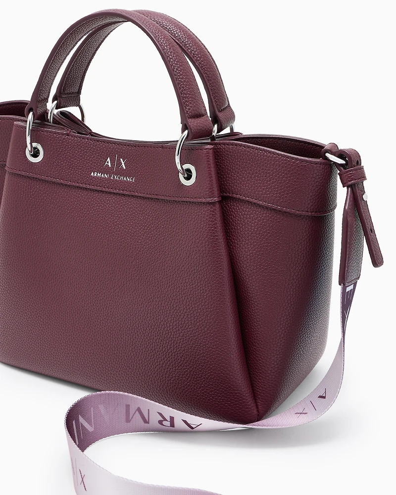Armani Exchange - Medium handbag with degradè shoulder strap, Woman, Burgundy, Size: TU