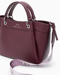 Armani Exchange - Medium handbag with degradè shoulder strap, Woman, Burgundy, Size: TU