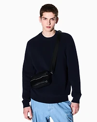 Armani Exchange - Shiny effect shoulder bag, Man, Black, Size: TU
