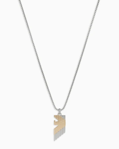 Emporio Armani - Two-Tone Stainless Steel Pendant Necklace, Man, Multicoloured, Size: TU