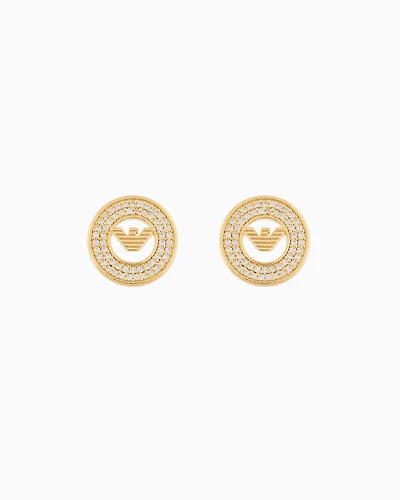 Emporio Armani -  Gold-Tone Sterling Silver Stud Earrings, Woman, Multicoloured, Size: TU
