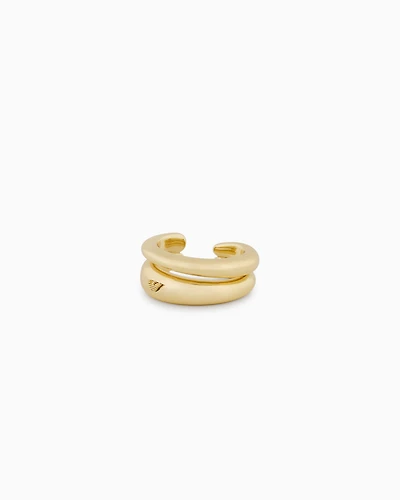 Emporio Armani -  Gold-Tone Brass Center Focal Ring, Woman, Multicoloured, Size: