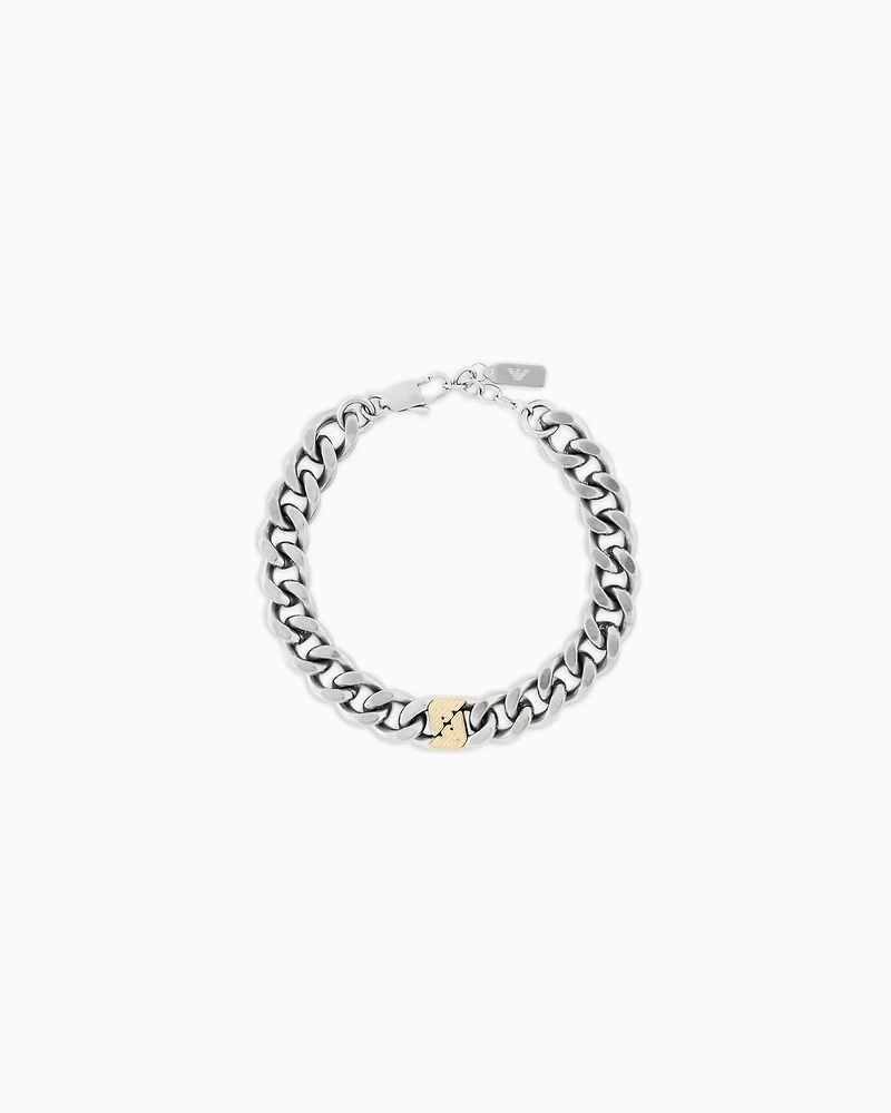 Emporio Armani - Emporio Armani Two-Tone Stainless Steel Chain Bracelet, Man, Multicoloured, Size: TU