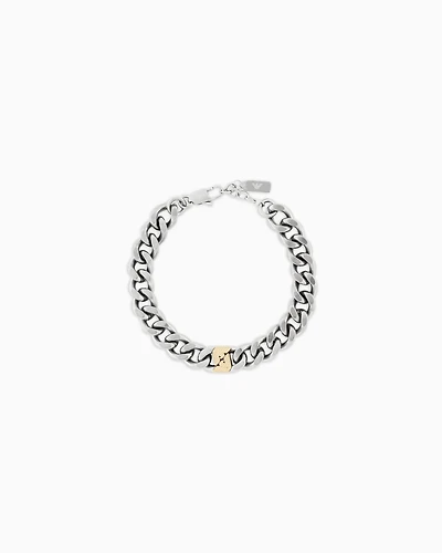 Emporio Armani - Emporio Armani Two-Tone Stainless Steel Chain Bracelet, Man, Multicoloured, Size: TU