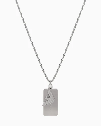 Emporio Armani -  Stainless Steel Dog Tag Necklace, Man, Multicoloured, Size: TU