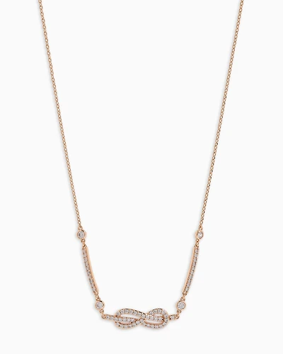 Emporio Armani - Rose Gold-Tone Brass Station Necklace, Woman, Multicoloured, Size: TU
