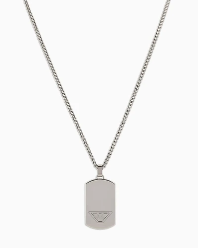 Emporio Armani -  Stainless Steel Dog Tag Necklace, Man, Multicoloured, Size: TU