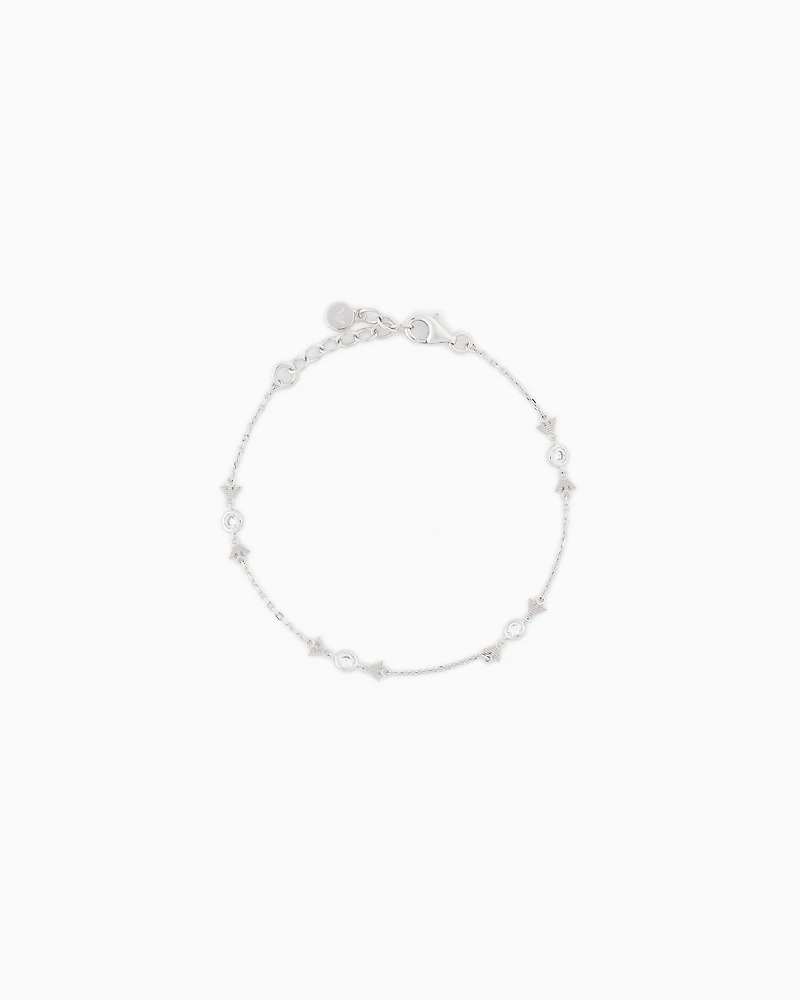 Emporio Armani -  Sterling Silver Station Bracelet, Woman, Multicoloured, Size: TU