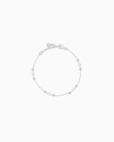 Emporio Armani -  Sterling Silver Station Bracelet, Woman, Multicoloured, Size: TU