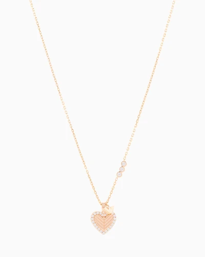 Emporio Armani -  Rose Gold-Tone Sterling Silver Pendant Necklace, Woman, Multicoloured, Size: TU